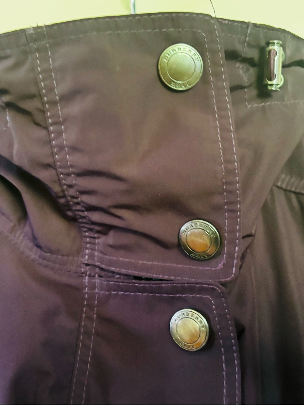 Burberry Dark Purple Belted Trench Coat with Zip Details - Picture 4 of 14